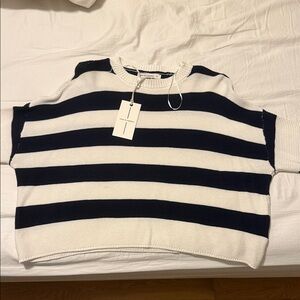 moon & madison Black and White Striped Sweater